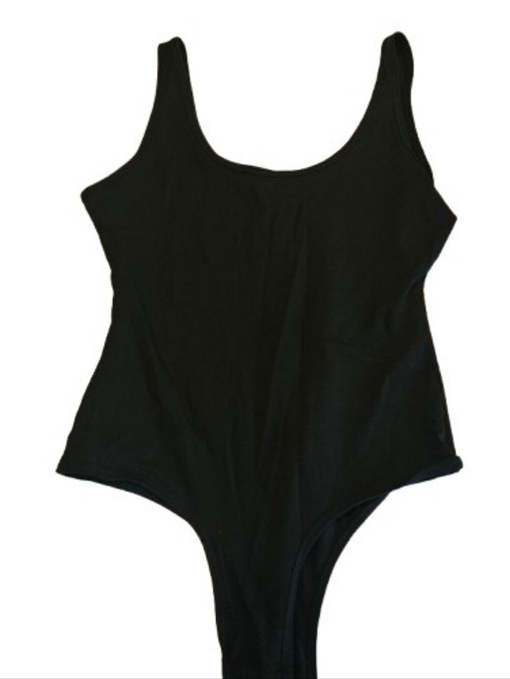 Sunro Collection Women's Medium Black Sleeveless Scoop Neck Bodysuit